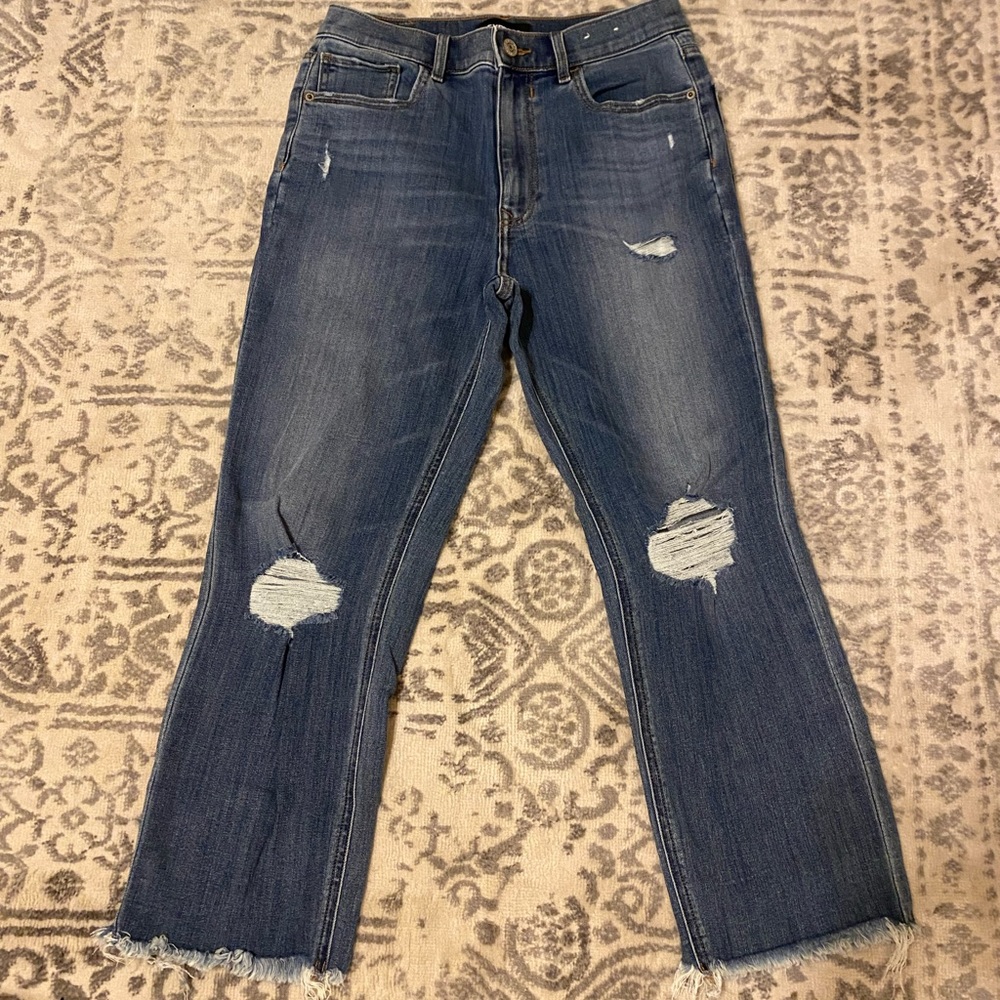 Express Cropped Straight High Rise Jeans